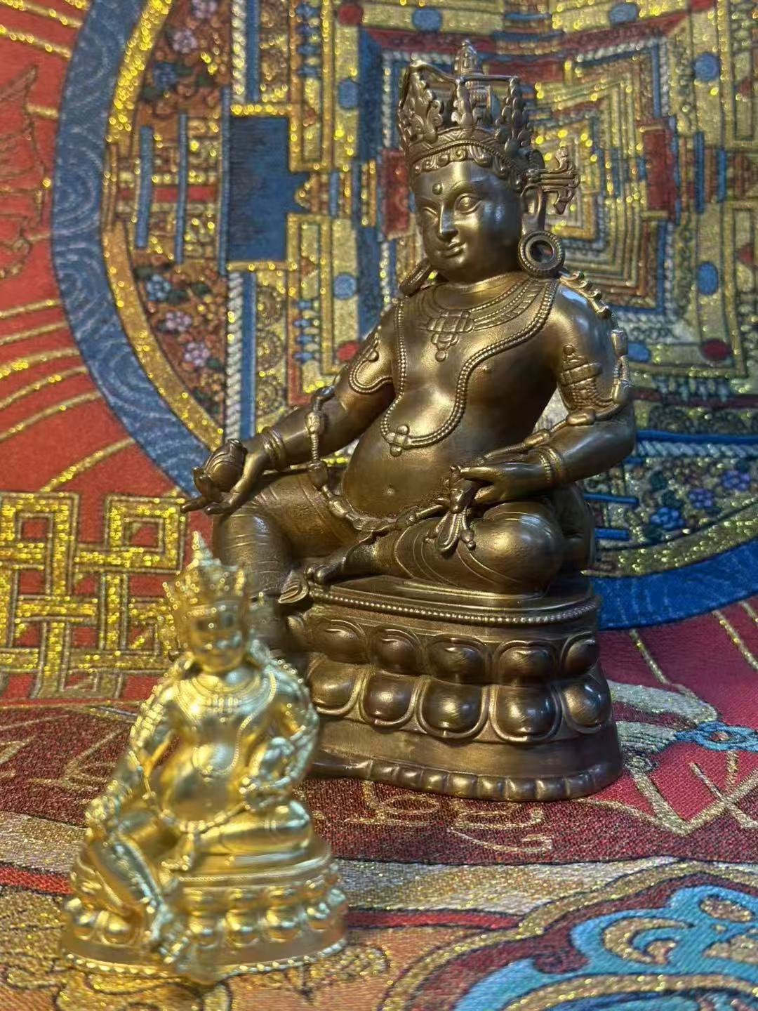 15cm Bronze Antique Yellow God of Wealth