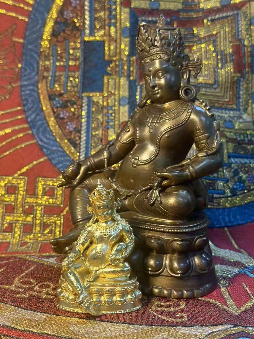 15cm Bronze Antique Yellow God of Wealth