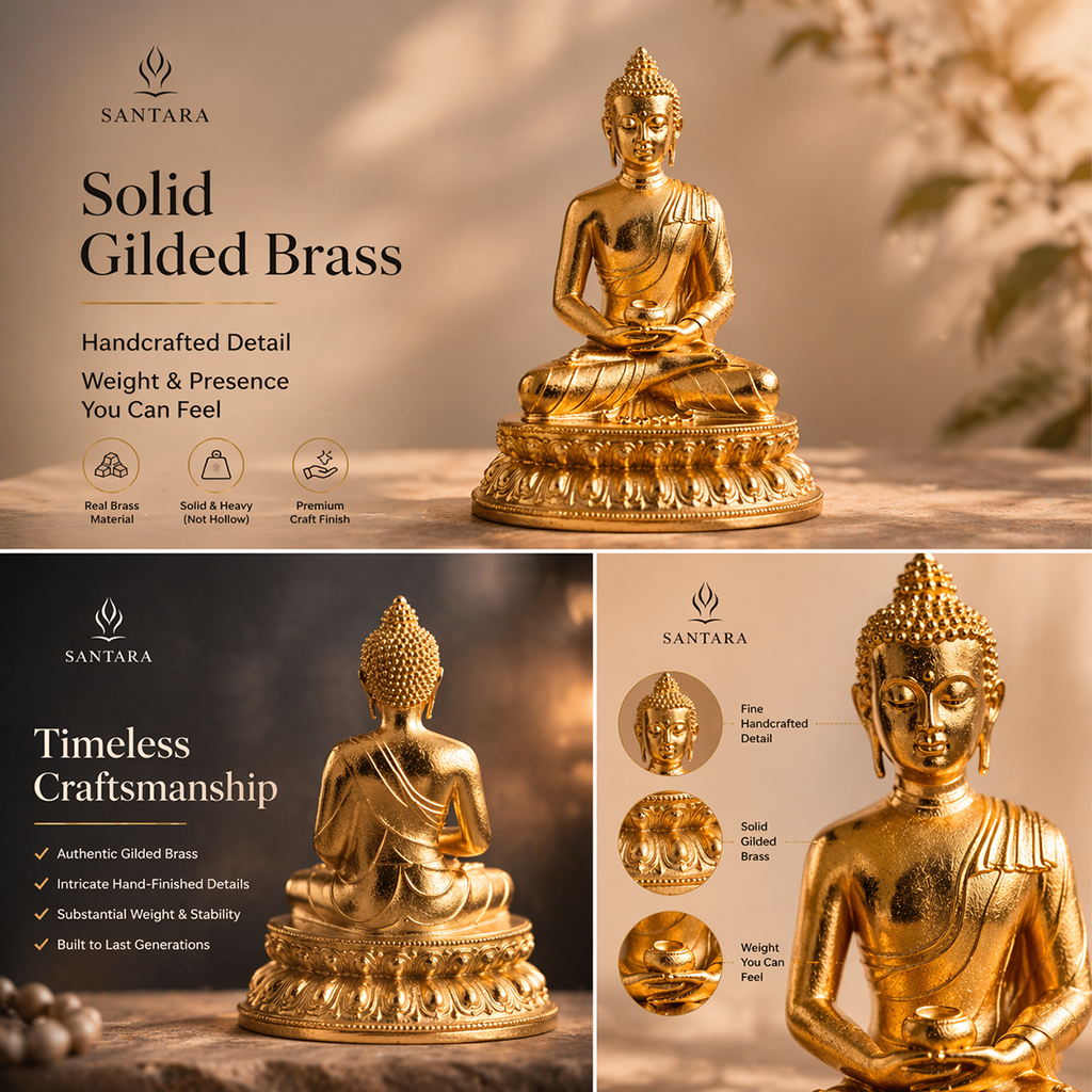 6.5cm bronze antique-style Amitabha Buddha with thick gold plating