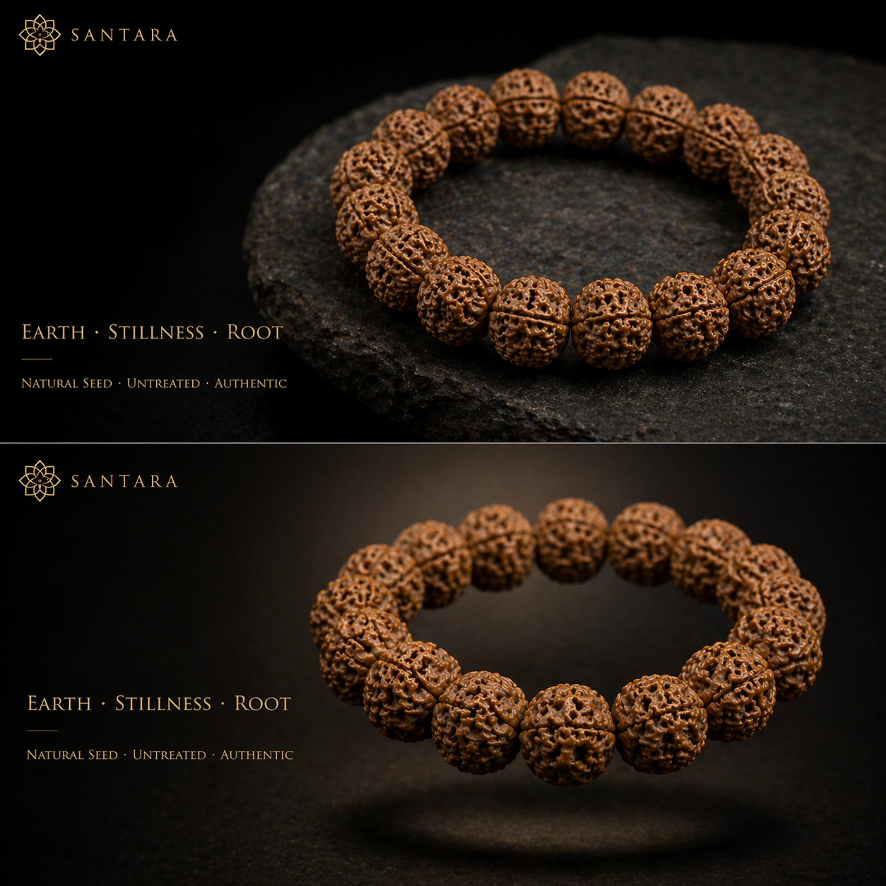 Rudraksha Bead Bracelet (Natural Seed)