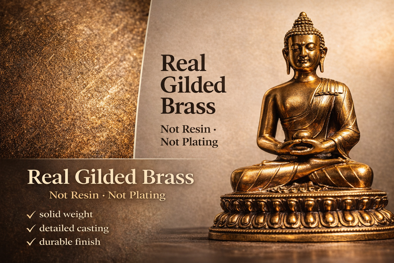 6.5cm bronze antique-style Amitabha Buddha with thick gold plating