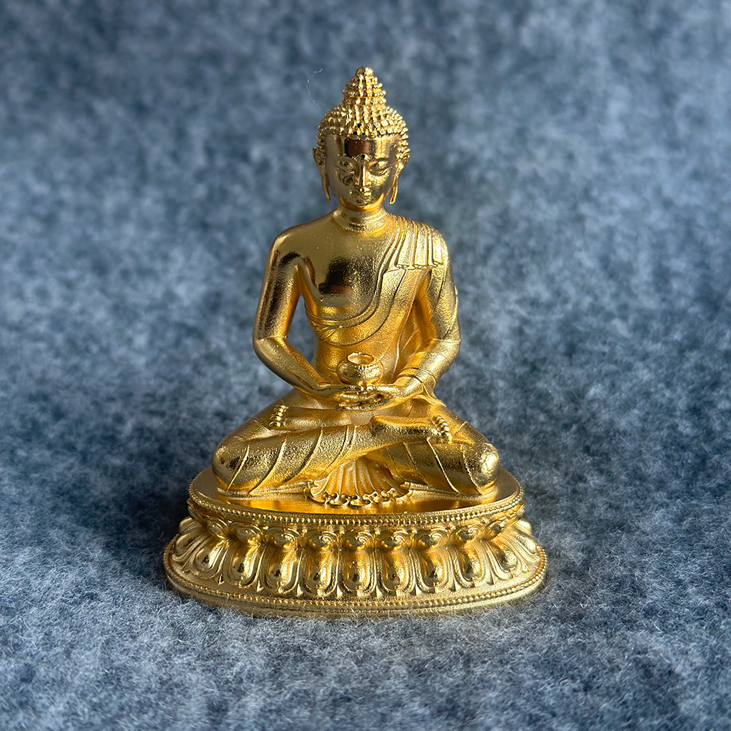 6.5cm bronze antique-style Amitabha Buddha with thick gold plating