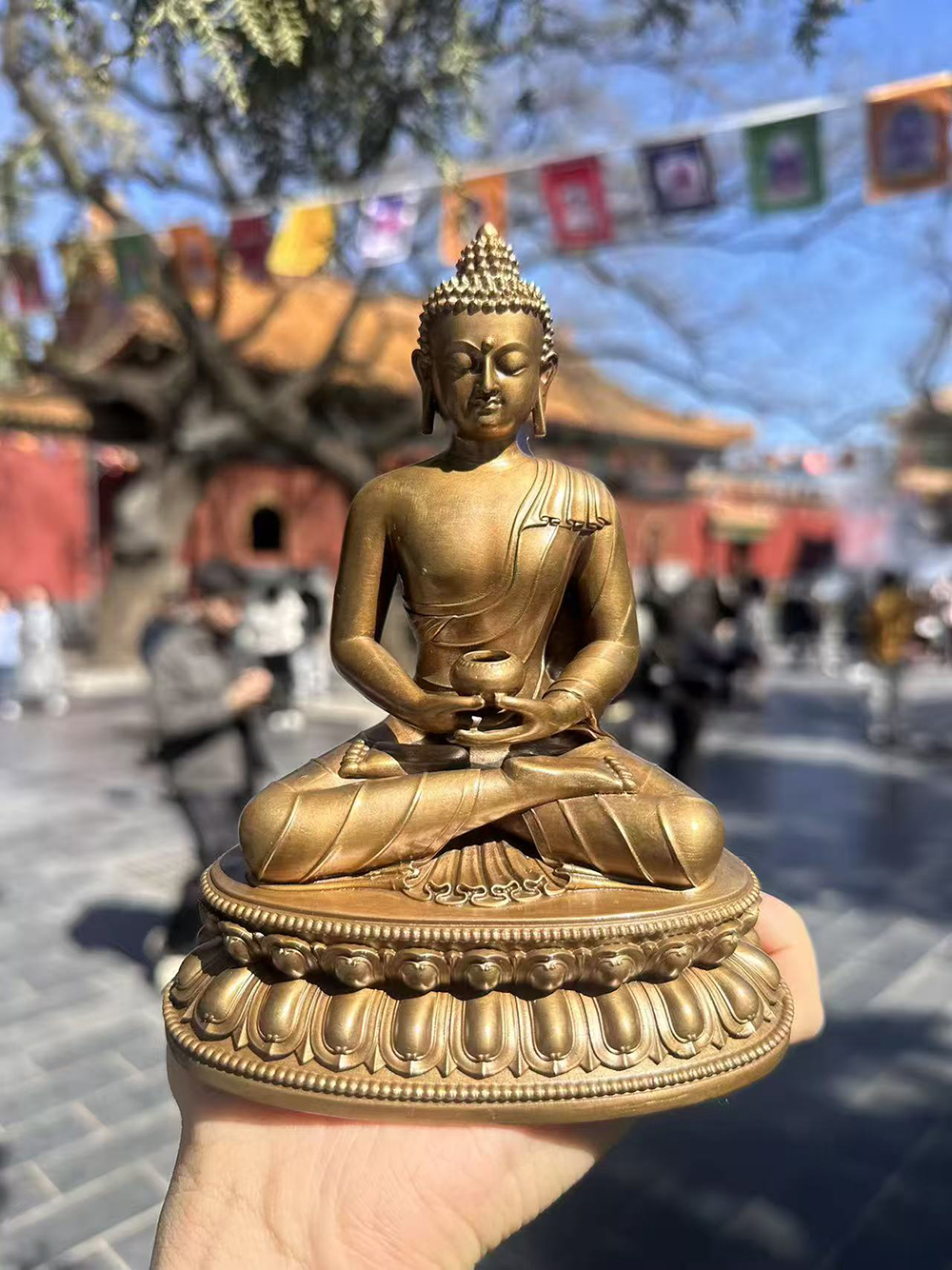 15cm bronze antique-style Amitabha Buddha