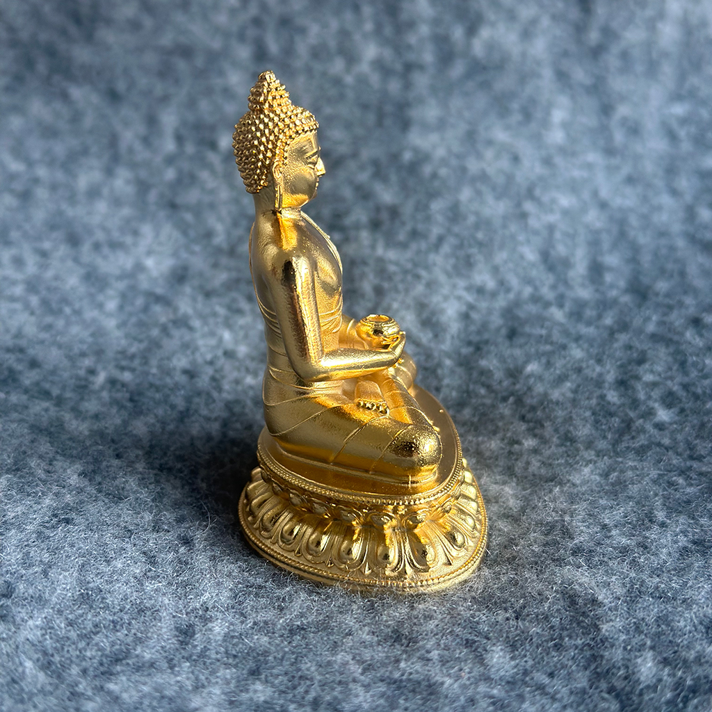 6.5cm bronze antique-style Amitabha Buddha with thick gold plating