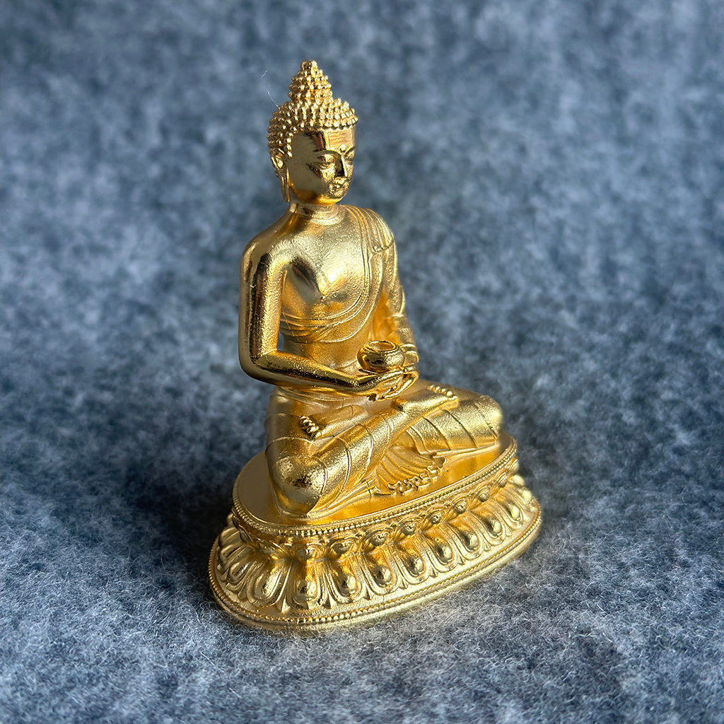 6.5cm bronze antique-style Amitabha Buddha with thick gold plating