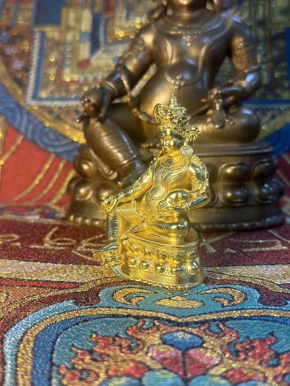 15cm Bronze Antique Yellow God of Wealth