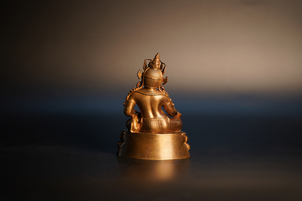 15cm Bronze Antique Yellow God of Wealth