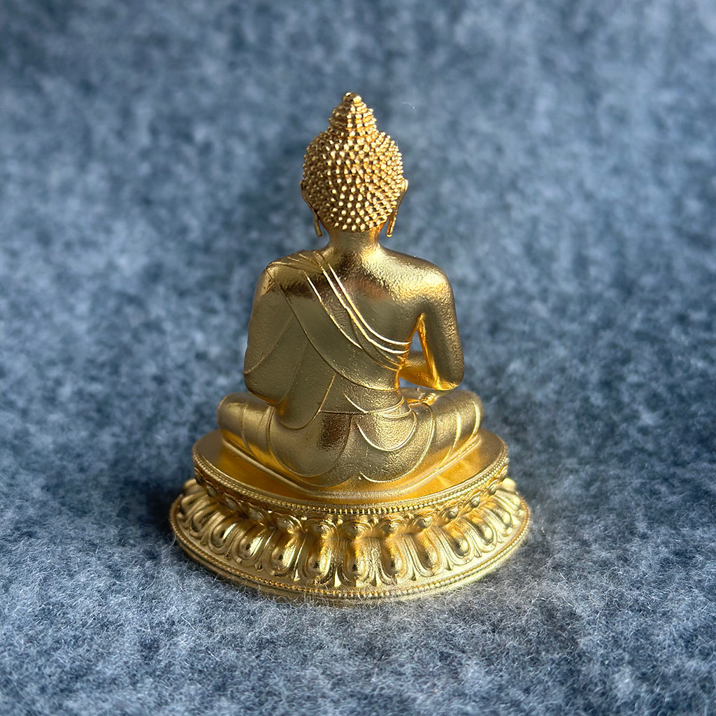 6.5cm bronze antique-style Amitabha Buddha with thick gold plating