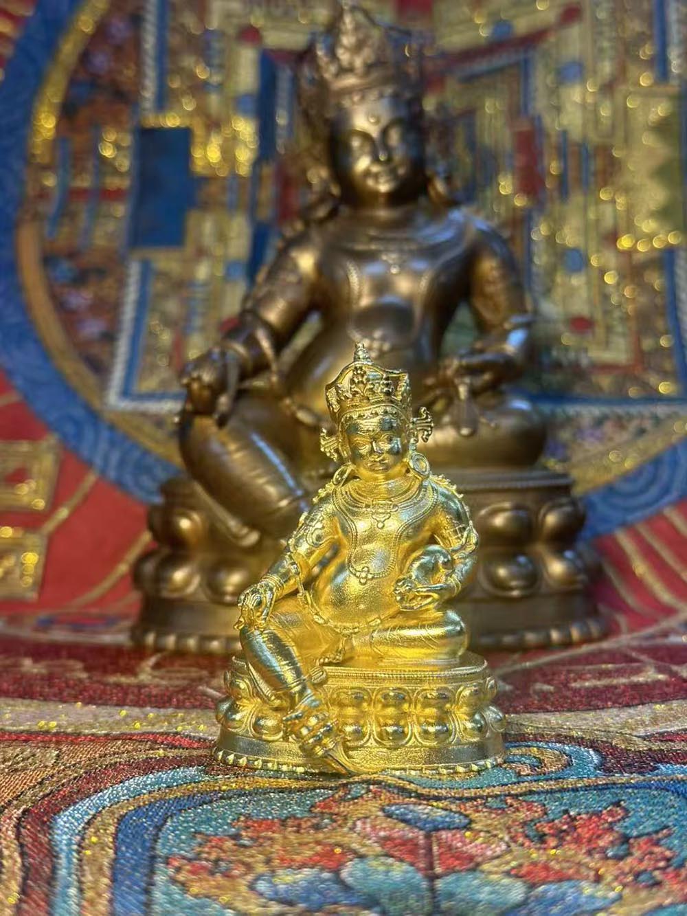 15cm Bronze Antique Yellow God of Wealth