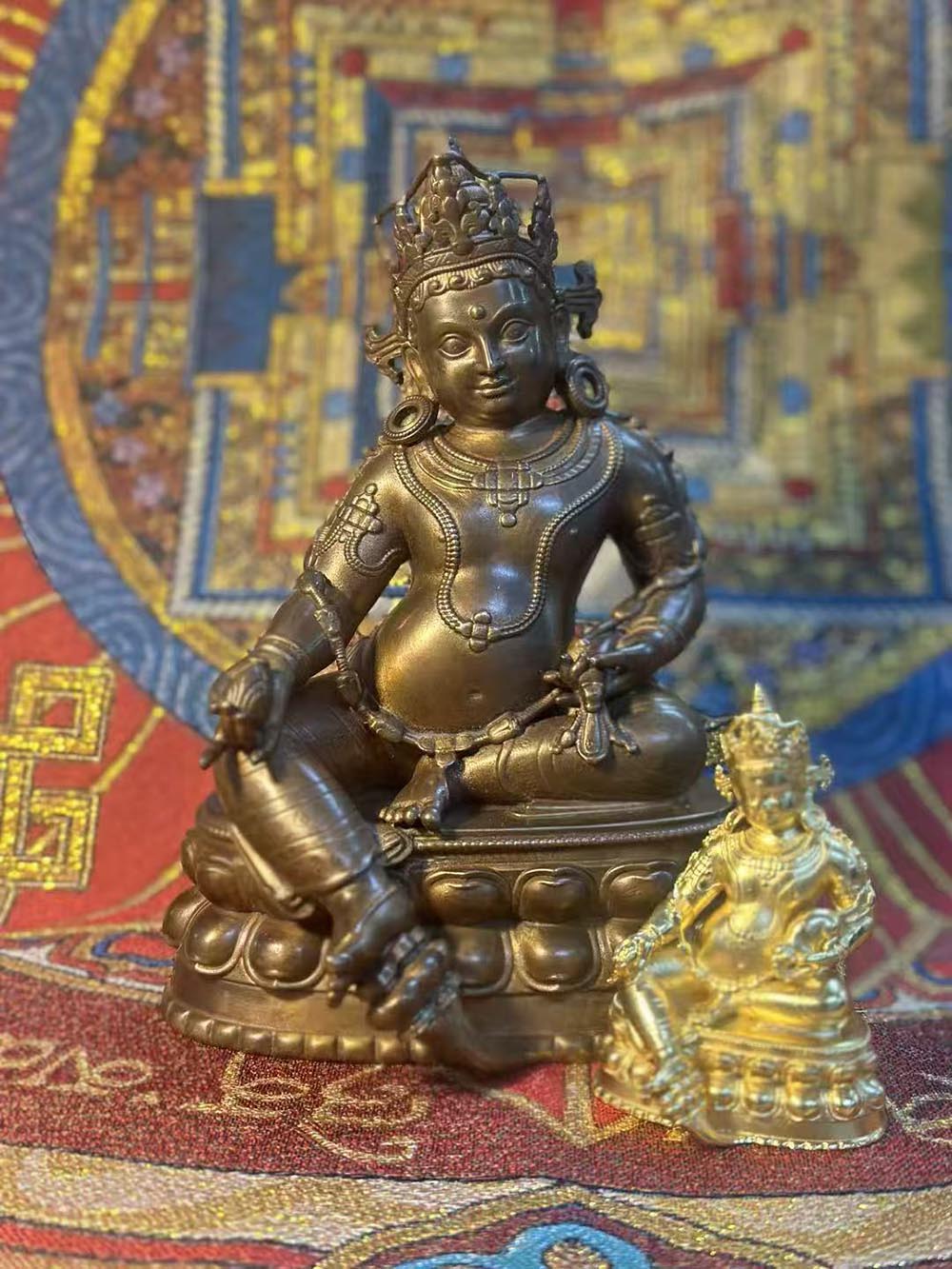 15cm Bronze Antique Yellow God of Wealth