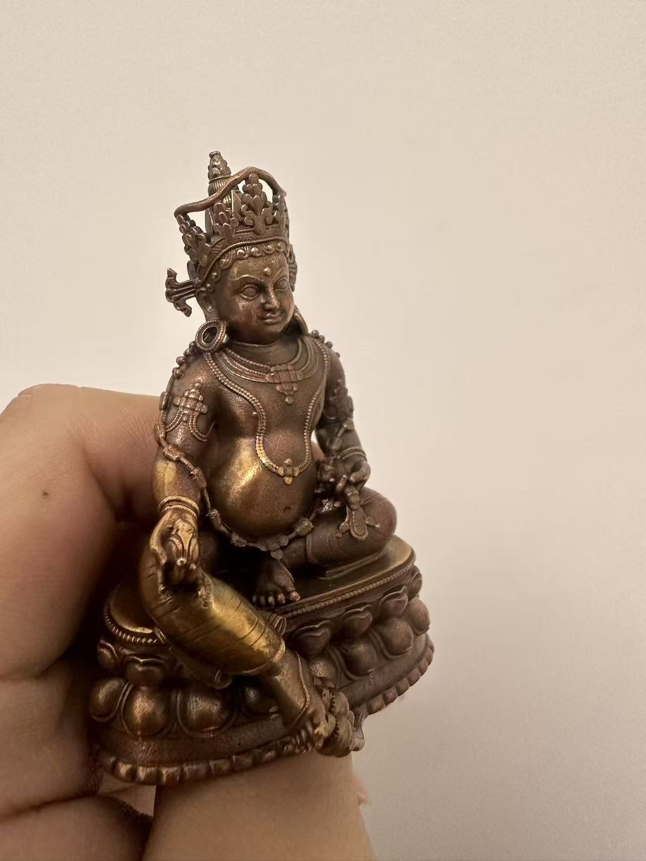 6.5cm Bronze Antique-Style Yellow God of Wealth