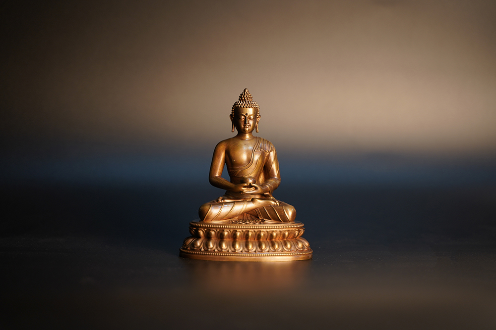 15cm bronze antique-style Amitabha Buddha