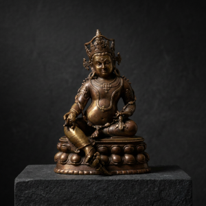 6.5cm Bronze Antique-Style Yellow God of Wealth