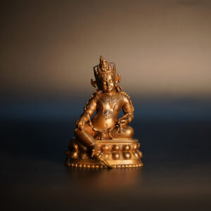 15cm Bronze Antique Yellow God of Wealth