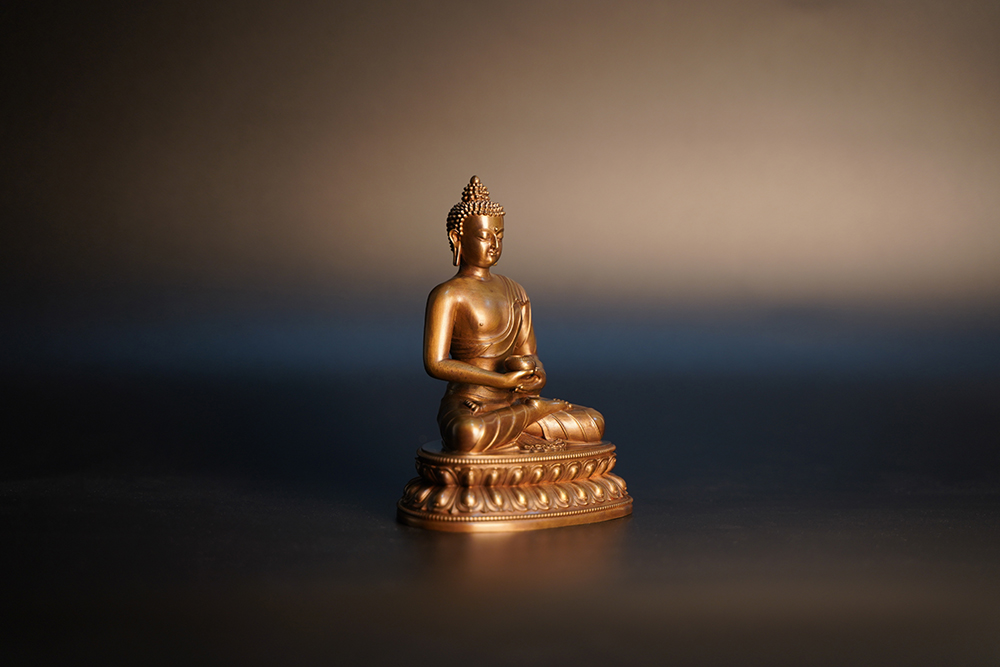 15cm bronze antique-style Amitabha Buddha