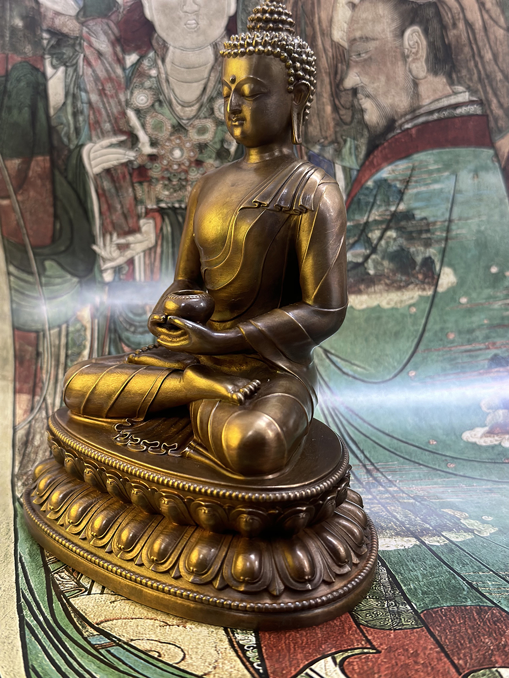 15cm bronze antique-style Amitabha Buddha