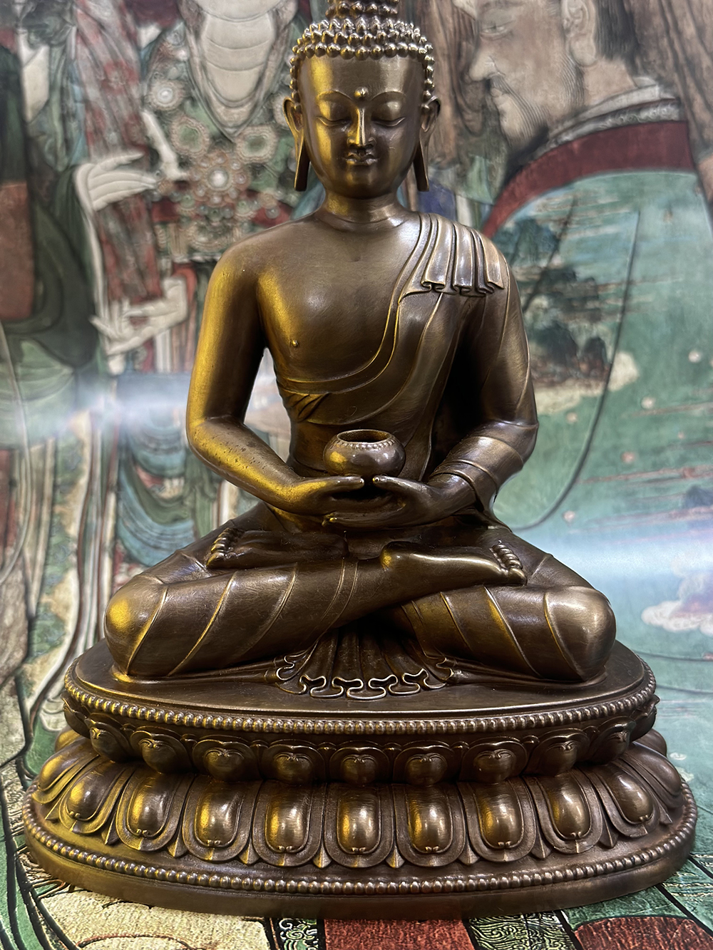 15cm bronze antique-style Amitabha Buddha