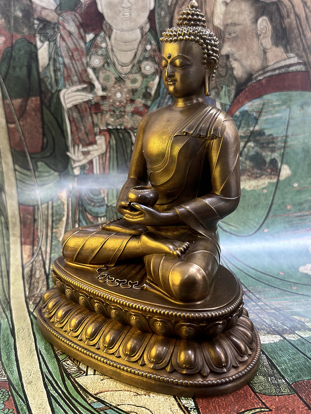 15cm bronze antique-style Amitabha Buddha