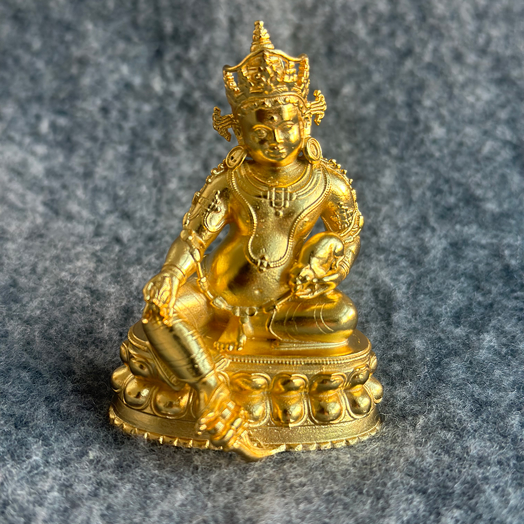 6.5cm bronze antique-style wealth god with thick gold plating