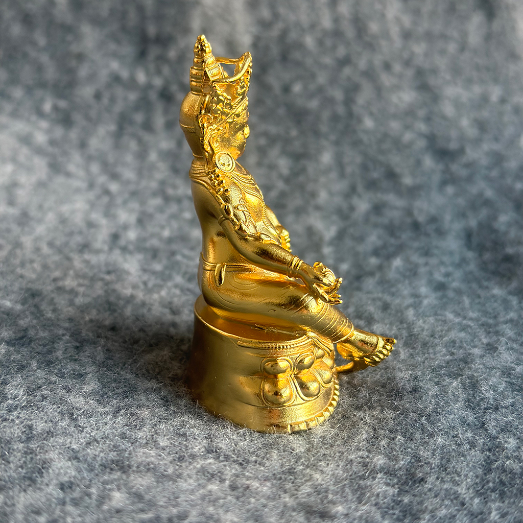 6.5cm bronze antique-style wealth god with thick gold plating