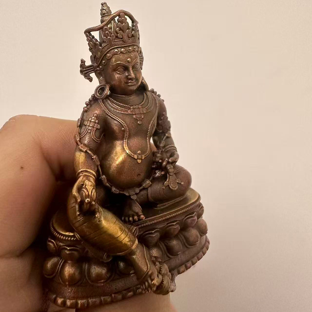 6.5cm bronze antique-style wealth god with thick gold plating