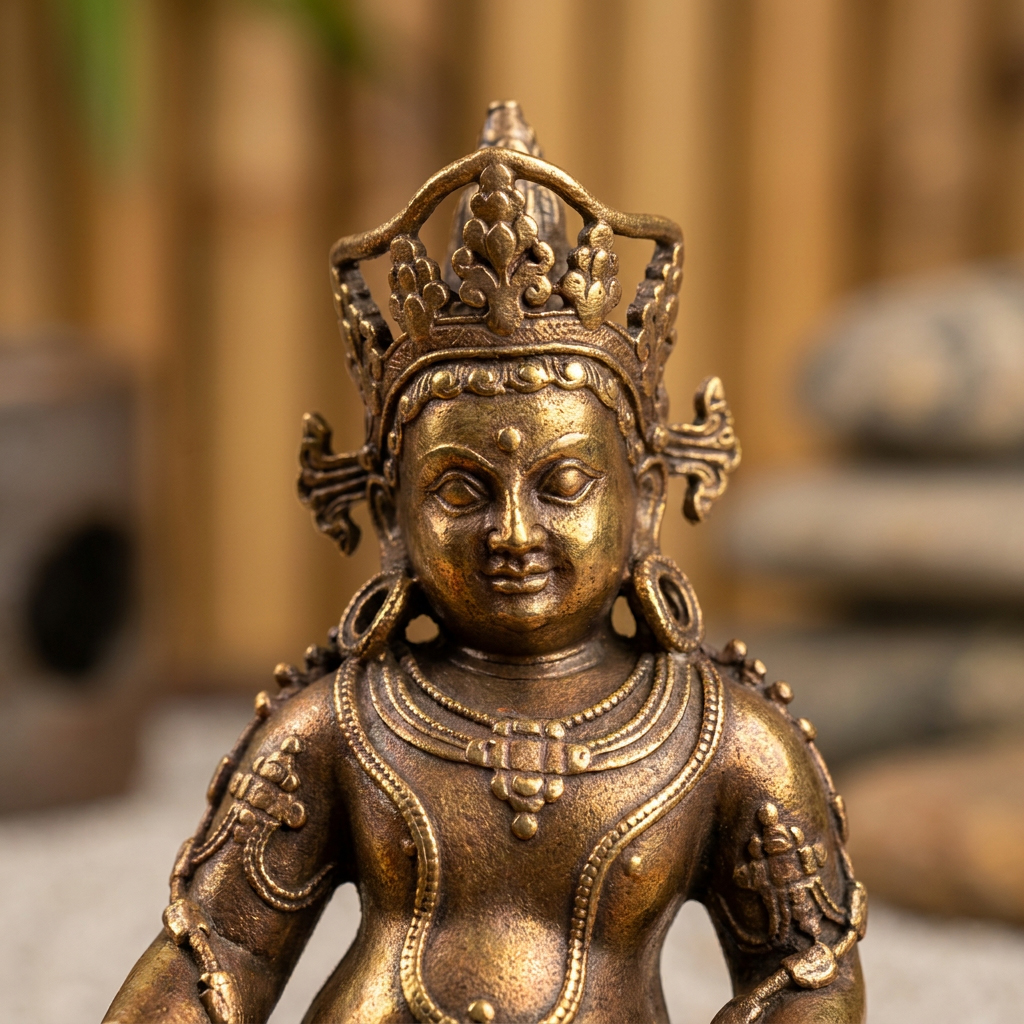 6.5cm bronze antique-style wealth god with thick gold plating