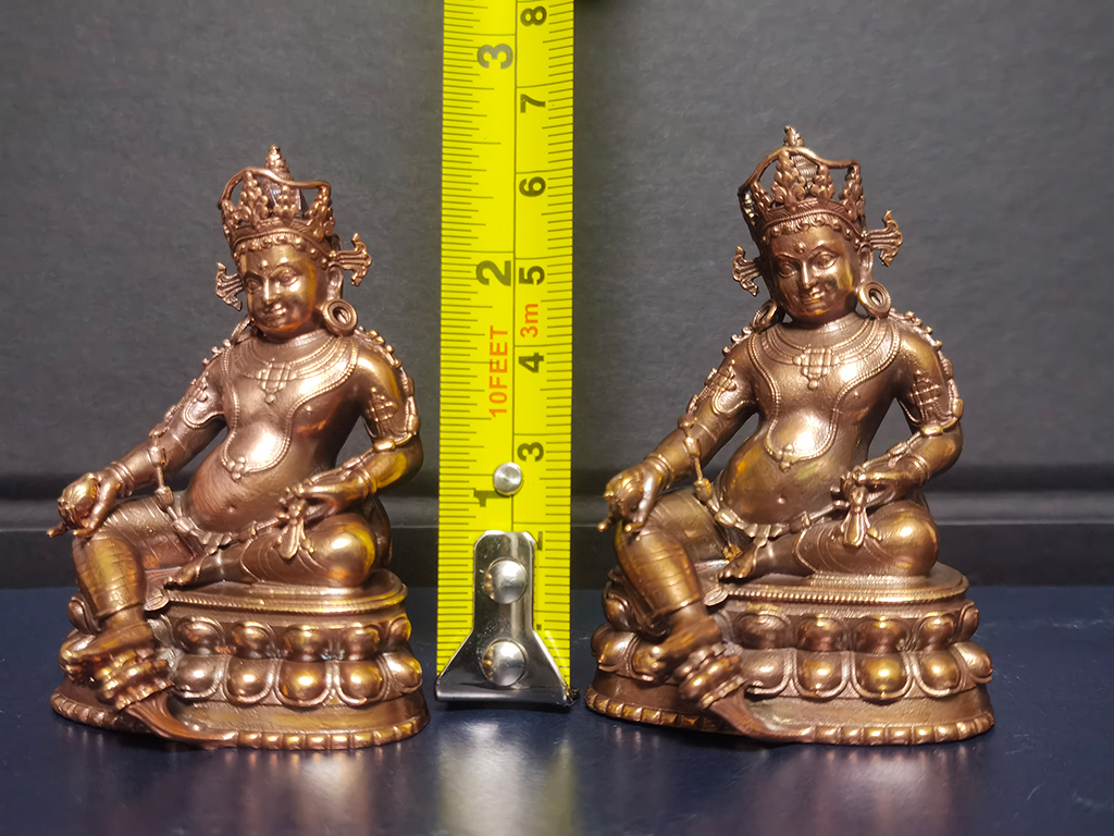 6.5cm bronze antique-style wealth god with thick gold plating